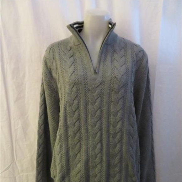 NWT NAUTICA GRAY CABLE KNIT 34 ZIP TOP L NWT NWT NAUTICA GRAY CABLE KNIT 34 ZIP TOP L NWT